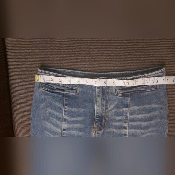 Y2K Denim Maxi Skirt Mermaid Trumpet Slit 90s Streetwear Revival - Picture 11 of 15